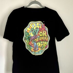 Disney Oh Happy Day Black Tee Womens Large